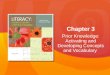 Prior Knowledge: Activating and Developing Concepts and Vocabulary Chapter 3