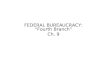 FEDERAL BUREAUCRACY: “Fourth Branch” Ch. 9. What is a Bureaucracy?  Large, complex organizations in which employees have very specific job responsibilities