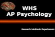 WHS AP Psychology Research Methods: Experiments. I CAN ANSWER How do psychologists use the scientific method to study behavior and mental processes? What