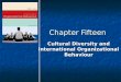 Chapter Fifteen Cultural Diversity and International Organizational Behaviour