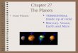 Chapter 27 The Planets Inner Planets TERRESTRIAL (made up of rock) Mercury, Venus, Earth and Mars