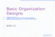 Basic Organization Designs BSM 12. ORGANIZING The function of management that creates the organization’s structure