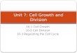 10-1 Cell Growth 10-2 Cell Division 10-3 Regulating the Cell Cycle Unit 7: Cell Growth and Division