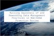 Raising Awareness of and Rewarding Data Management Practices in RGE/EDGE Promotion Review