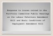 Response to issues raised in the Portfolio Committee Public Hearings on the Labour Relations Amendment Bill and Basic Conditions of Employment Amendment