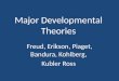 Major Developmental Theories Freud, Erikson, Piaget, Bandura, Kohlberg, Kubler Ross