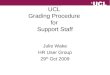 UCL Grading Procedure for Support Staff Julie Wake HR User Group 29 th Oct 2009