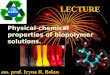 Physical-chemical properties of biopolymer solutions. ass. prof. Iryna R. Bekus LECTURE