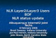NLR Layer2/Layer3 Users BOF NLR status update Albuquerque Internet2 Joint Techs 8 February 2006 Brent Sweeny, Indiana University Jon-Paul Herron, Indiana