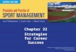 Chapter 22 Strategies for Career Success. Myths of Sport Careers: Myth 1 Sport management degree is a ticket to success. –Increased number of sport management