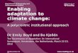 Www.reading.ac.uk Department of Geography and Environmental Science 15 November 2015 A polycentric institutional approach Dr Emily Boyd and Bo Kjellén
