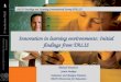 Creating Effective Teaching and Learning Environments 1 st results from TALIS Innovation in learning environments: Initial findings from TALIS OECD Teaching