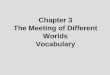 Chapter 3 The Meeting of Different Worlds Vocabulary