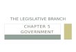 CHAPTER 5 GOVERNMENT THE LEGISLATIVE BRANCH. SECTION 1 Congress