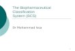 1 The Biopharmaceutical Classification System (BCS) Dr Mohammad Issa