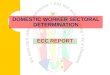 DOMESTIC WORKER SECTORAL DETERMINATION ECC REPORT