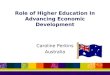 Role of Higher Education In Advancing Economic Development Caroline Perkins Australia