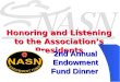 Honoring and Listening to the Association’s Presidents 2nd Annual Endowment Fund Dinner