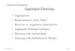 MBA782.Aggr.PlngCAJ9.12.1 Aggregation Relationship to Other Plans Reactive vs. Aggressive Alternatives Aggregate Planning Strategies Planning with Spreadsheets