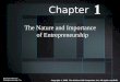 1-1 The Nature and Importance of Entrepreneurship McGraw-Hill/Irwin Entrepreneurship, 7/e Copyright © 2008 The McGraw-Hill Companies, Inc. All rights reserved