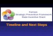 Kansas Strategic Prevention Framework State Incentive Grant Timeline and Next Steps