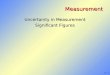 2 - 1 Measurement Uncertainty in Measurement Significant Figures