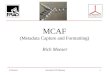 R MoeserCorrelator f2f Meeting1 MCAF (Metadata Capture and Formatting) Rich Moeser