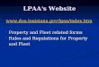 LPAA ’ s Website   Property and Fleet related forms  Rules and Regulations for Property and Fleet