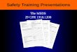 Safety Training Presentations The MSDS 29 CFR 1910.1200
