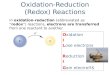 Oxidation-Reduction (Redox) Reactions In oxidation-reduction (abbreviated as “redox”) reactions, electrons are transferred from one reactant to another