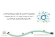 A STRATEGIC COMMUNITY BASED APPROACH TO IMPLEMENTING CAMPUS SUSTAINABILITY 