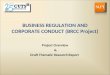 BUSINESS REGULATION AND CORPORATE CONDUCT (BRCC Project) Project Overview & Draft Thematic Research Report
