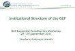 Institutional Structure of the GEF GEF Expanded Constituency Workshop 27 - 29 September 2011 Honiara, Solomon Islands