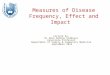 Measures of Disease Frequency, Effect and Impact Lecture by: Dr Amna Rehana Siddiqui Associate Professor Department of Family & Community Medicine September