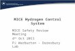 MICE Hydrogen Control System MICE Safety Review Meeting 4 th Oct 2011 PJ Warburton - Daresbury Lab