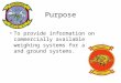Purpose To provide information on commercially available weighing systems for aircraft and ground systems