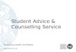 Improving health worldwide  Student Advice & Counselling Service