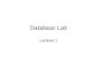 Database Lab Lecture 1. Database Languages Data definition language ( DDL ) Data definition language –defines data types and the relationships among them