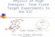 Nuclear Many-Body Physics at High Energies: from Fixed Target Experiments to the EIC Ivan Vitev T-2, Los Alamos National Laboratory