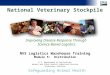 Safeguarding Animal Health National Veterinary Stockpile Improving Disease Response Through Science-Based Logistics NVS Logistics Warehouse Training Module