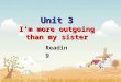 Unit 3 I’m more outgoing than my sister Reading Is he a true friend? 1.When you fight with others, he helps you to fight. 2.When you are tired, he does
