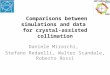 Comparisons between simulations and data for crystal-assisted collimation Daniele Mirarchi, Stefano Redaelli, Walter Scandale, Roberto Rossi