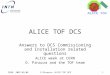 CERN, 2007-03-06O.Pinazza: ALICE TOF DCS1 ALICE TOF DCS Answers to DCS Commissioning and Installation related questions ALICE week at CERN O. Pinazza and