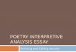 POETRY INTERPRETIVE ANALYSIS ESSAY Revising and Editing Activity