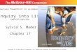 Inquiry into Life Twelfth Edition Chapter 17 Lecture PowerPoint to accompany Sylvia S. Mader Copyright © The McGraw-Hill Companies, Inc. Permission required