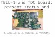 TELL-1 and TDC board: present status and future plans B. Angelucci, A. Burato, S. Venditti