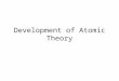 Development of Atomic Theory. Atomic Theory Poem/Song Write a song or poem: With a stanza for each theorist – Dalton, Thomson, Rutherford & Bohr Mentioning