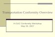 Transportation Conformity Overview H-GAC Conformity Workshop May 30, 2007