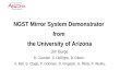 NGST Mirror System Demonstrator from the University of Arizona NGST Mirror System Demonstrator from the University of Arizona Jim Burge B. Cuerden, S