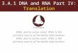 3.A.1 DNA and RNA Part IV: Translation DNA, and in some cases RNA, is the primary source of heritable information. DNA, and in some cases RNA, is the primary